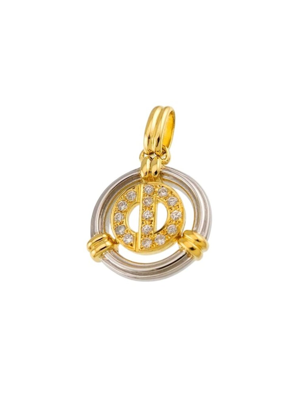 Dior Logo Diamond Pendant 18k Yellow Gold